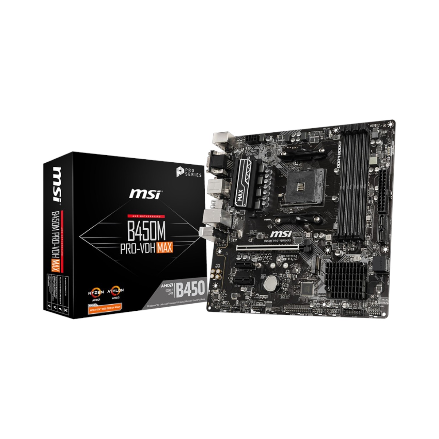 3302186-l-a-Photoroom (2) Msi AMD B450M Pro-VDH Max Ryzen Motherboard - (Brand New) - Image 1