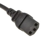 Power Cable UK Plug (5A Fused) to C13  0.75mm Lead 1m Black - Image 2