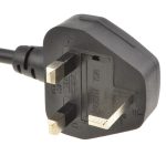 Power Cable UK Plug (5A Fused) to C13  0.75mm Lead 1m Black - Image 3