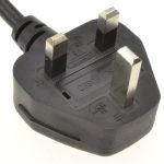 Power Cable UK Plug (5A Fused) to C13  0.75mm Lead 1m Black - Image 4