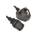 Power Cable UK Plug (5A Fused) to C13  0.75mm Lead 1m Black