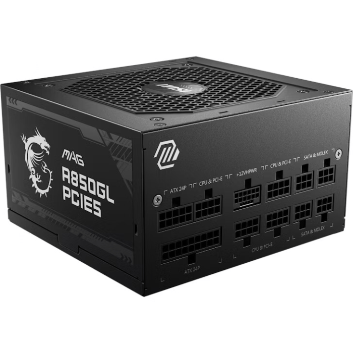 MSI MAG A850GL Power Supply 850W 80 Plus Gold Fully Modular ATX 3.0 PCIe 5.0 GPU Support - (Brand New) - Image 3