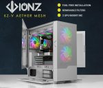 iONZ PC Gaming Case Mid Tower, High Airflow ATX, E-ATX | KZ-V White Aether Mesh - Image 2