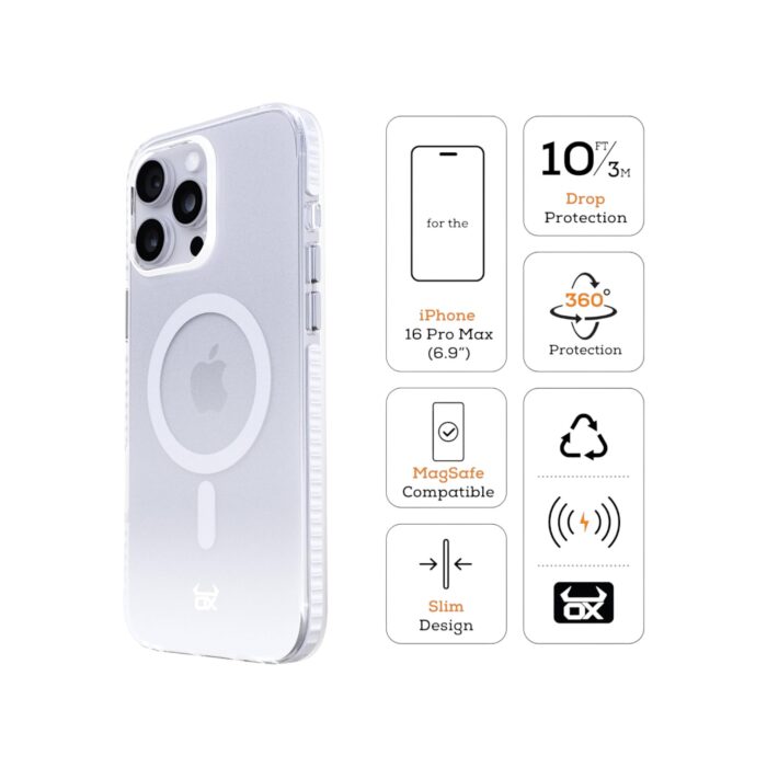Ox Vanguard MagSafe Compatible Case for iPhone 16 Pro Max - Mist White - Image 3