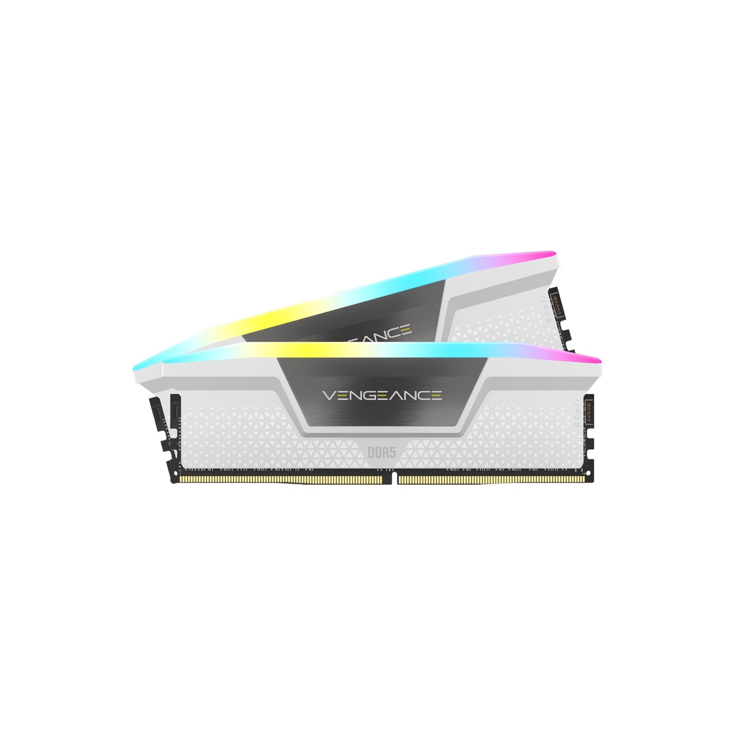 CORSAIR VENGEANCE RGB DDR5 RAM 32GB (2x16GB) 6000MHz - White-Photoroom CORSAIR VENGEANCE RGB DDR5 RAM 32GB (2x16GB) 6000MHz CL36, Intel & AMD Compatible, iCUE RGB, White - (Brand New) - Image 1
