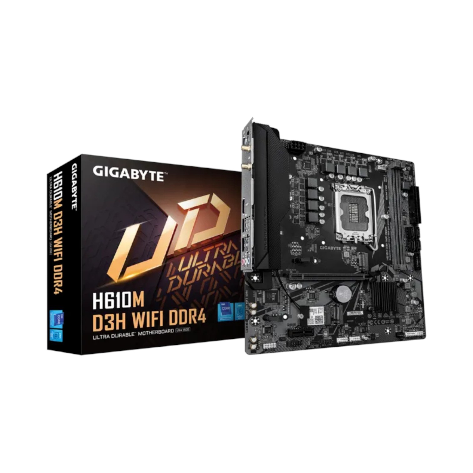 Gigabyte H610M Motherboard GIGABYTE H610M D3H WIFI Intel DDR4 LGA1700 12/13/14th Gen CPU Motherboard - (Brand New) - Image 1