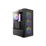 Antec AX26 RGB Elite ATX Mid-Tower Gaming PC Case – Black, 4 RGB Fans - (Brand New)
