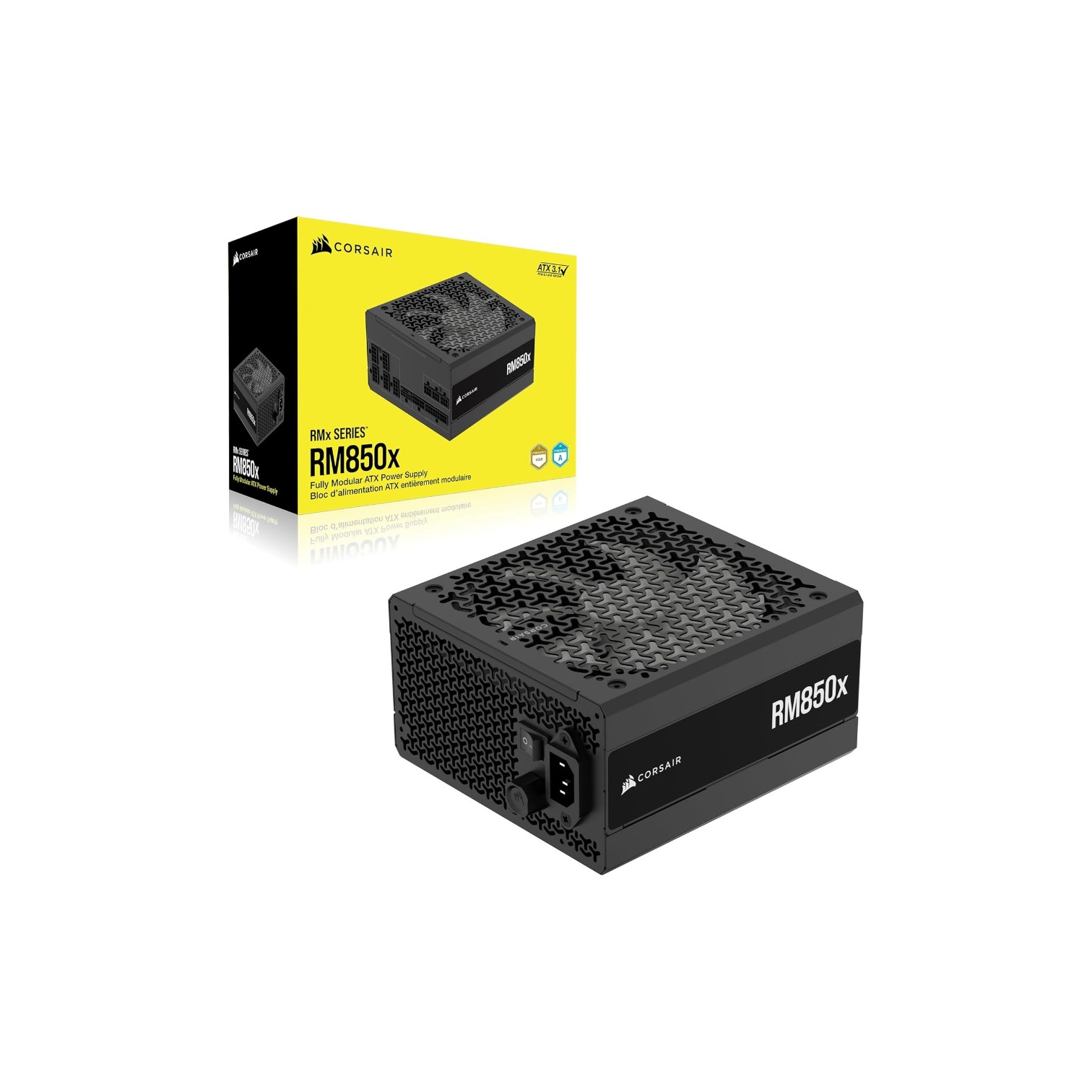 Corsair RM850x PSU Corsair RM850x 850W 80 Plus Gold Fully Modular ATX 3.1 Power Supply – (Brand New) - Image 1