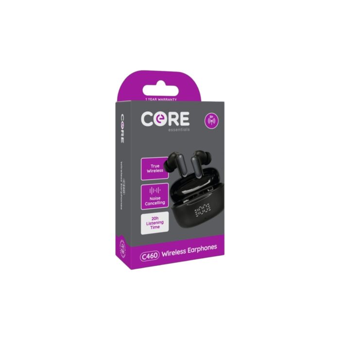 Core C460 True Wireless Earphones - (Black) - Image 2