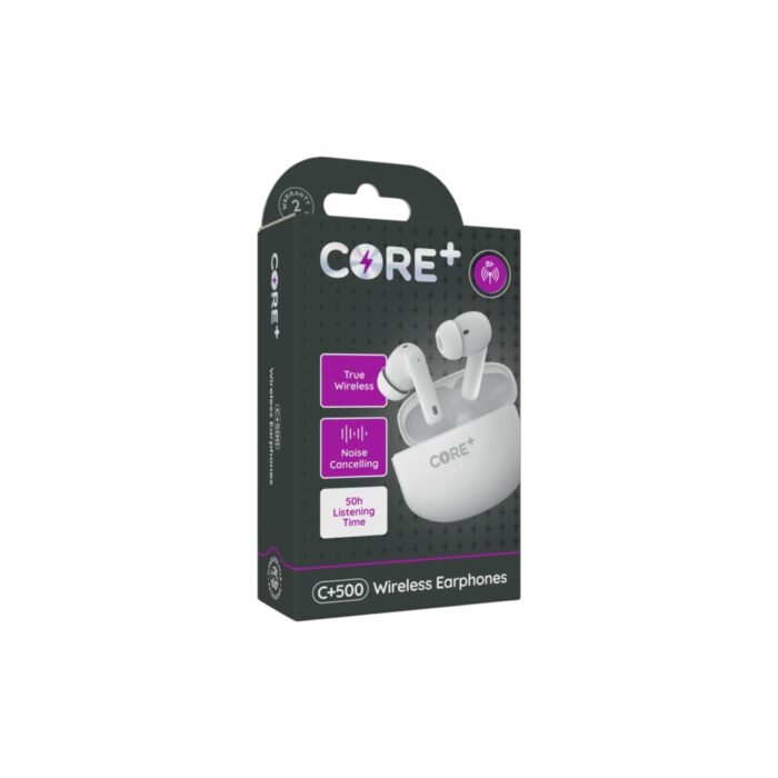 Core+ C500 True Wireless Earphones - (White) - Image 2